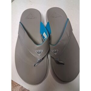 Columbia PFG Flip Flops Thong Sandals Gray Blue Mens Size 13 Waterproof‎
